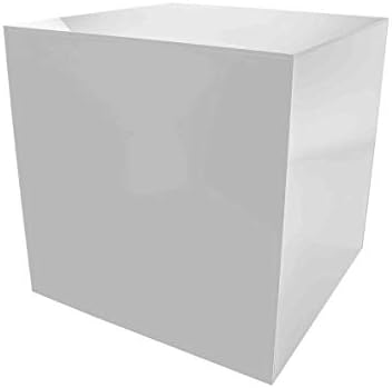 White Acrylic Display Cube Pedestal Art Sculpture Stan 12x12x12