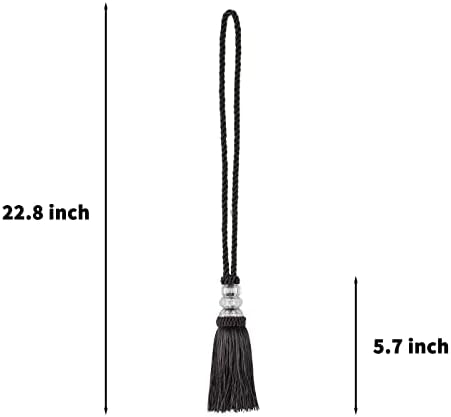Modern Curtain Tiebacks with Tassel 2 Pack Charcoal