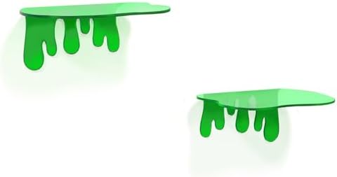 SetGame 2-Pack Green Acrylic Floating Wall Shelves