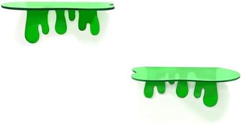 SetGame 2-Pack Green Acrylic Floating Wall Shelves