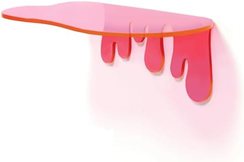 SetGame 2 Pack Acrylic Floating Wall Shelves - Pink 7 Inch Display
