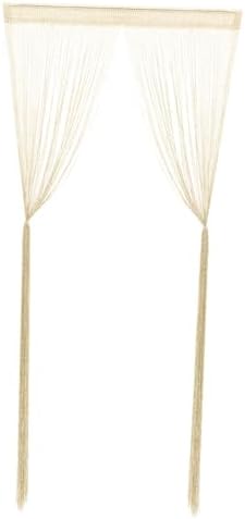 Amosfun 2pcs String Curtain for Doorway Black Tassel Room Divider Panels