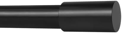 Ivilon Black Curtain Rods 1 Inch Diameter Modern Window Treatment 28 to 48 Inches