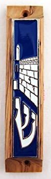 Olive Wood Mezuzah with Shema Scroll