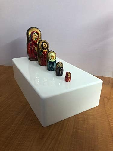 White 16W 9D 4H Art Sculpture Acrylic Display Stand