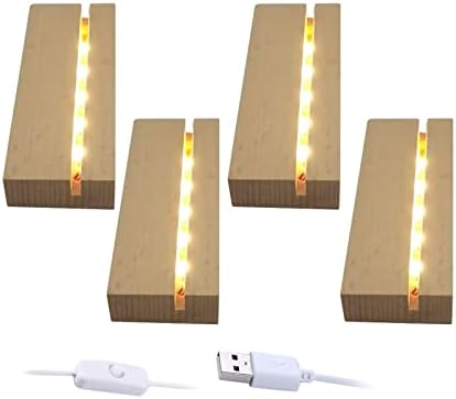 433 Inch Rectangle Wooden LED Display Pedestal Stand 4 Pcs