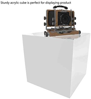 White Acrylic Display Cube Pedestal Art Sculpture Stan 12x12x12