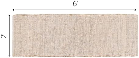 Savi Home Jute Cotton Handwoven Runner Rug 2x6 Natural Fiber Rustic Farmhouse Design