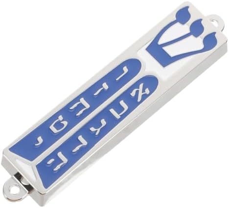 Wakauto Mezuzah Case with Hebrew Scroll and Decorative Metal Door Ornament