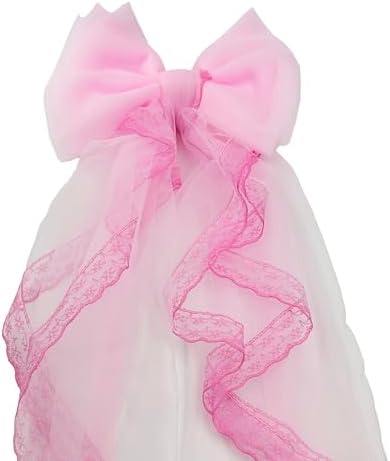 2 Pcs Pink Lace Bow Curtain Tiebacks for Home Office Decor