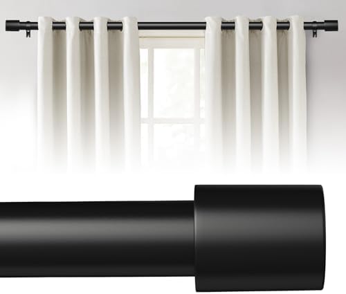 Adjustable Black Curtain Rod 32-60 Inches Heavy Duty