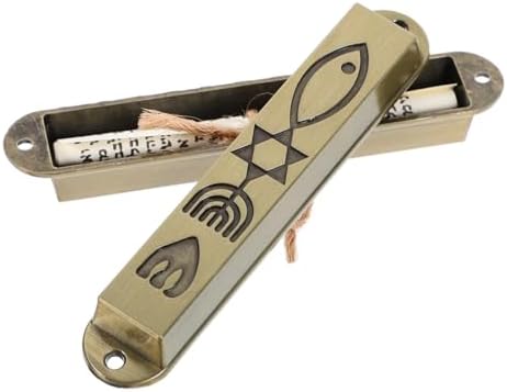 2pcs Metal Mezuzah Door Decor Holy Scroll for Home Blessing and Protection