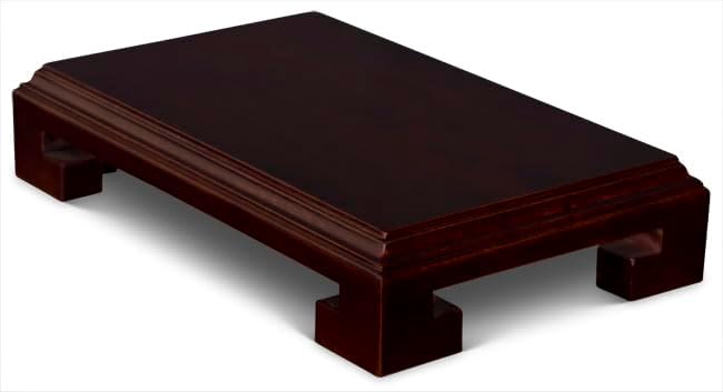 ChinaFurnitureOnline Chinese Wooden Stand 10 Inch Rectangular Display Pedestal