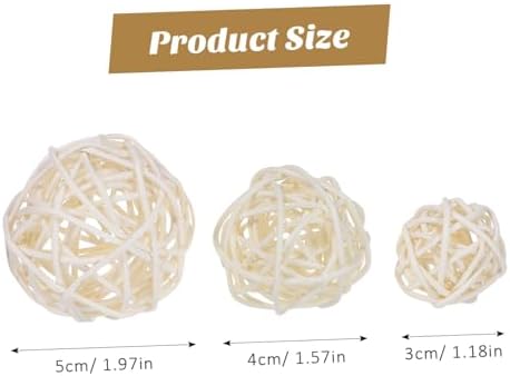 15Pcs White Rattan Ball Decorations for Wedding and Christmas