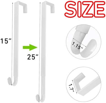Adjustable Wreath Hanger for Front Door White