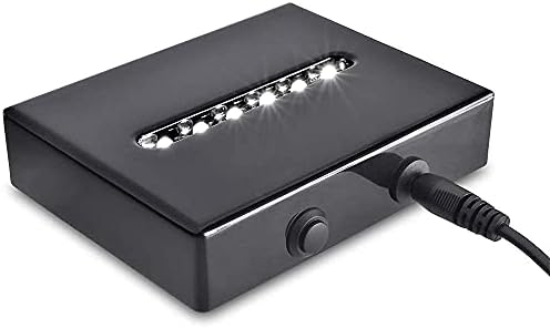 ASENTE 6 LED Light Pedestal with White Light - Black Lacquer Base
