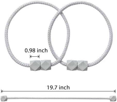 Magnetic Curtain Tiebacks with Thick Twist Rope