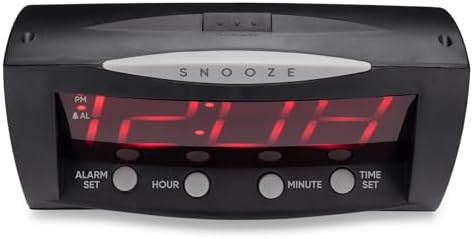 Westclox Digital Alarm Clock with Large Red LED Display and Oversized Snooze Bar