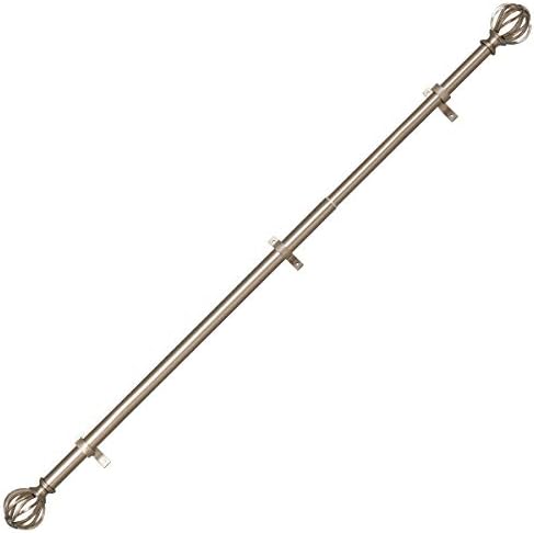 Adjustable Curtain Rod Set with Round Cage Finials