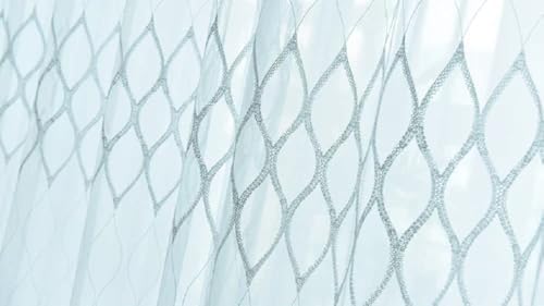 Modern Minimalist Geometric Embroidery Soft Drape Rod Pocket Curtains