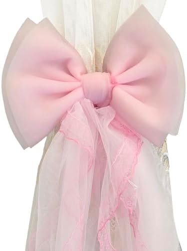 2 Pcs Pink Lace Bow Curtain Tiebacks for Home Office Decor