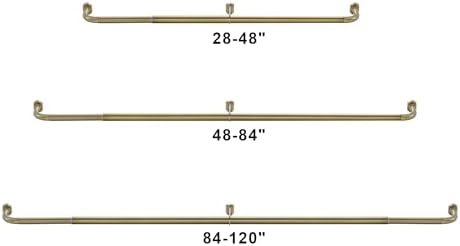 2 Pack 1 Inch Diameter Wrap Around Curtain Rods with Adjustable Length and Antique Bronze Finish