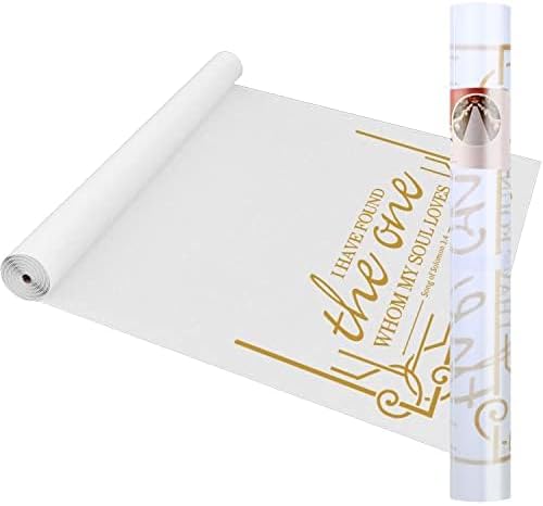 FrenzyBird White Aisle Runner 4x50ft Gold Wedding Carpet