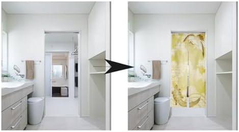 Noren Doorway Curtain with Crane Turtle Print