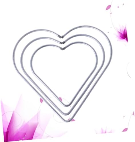 3pcs Heart Shaped Metal Macrame Hoops for DIY Dreamcatcher Wall Decor