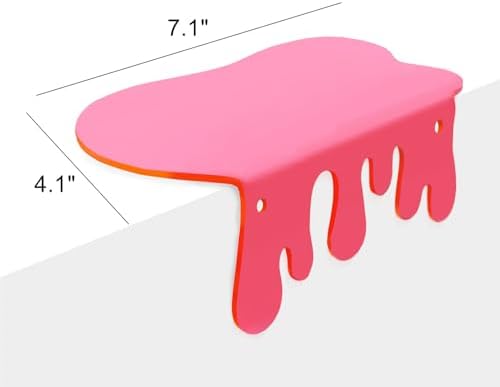 SetGame 2 Pack Acrylic Floating Wall Shelves - Pink 7 Inch Display