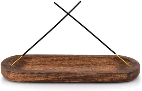 Hand Carved Wooden Burner Holder Ash Tray for Home Decor