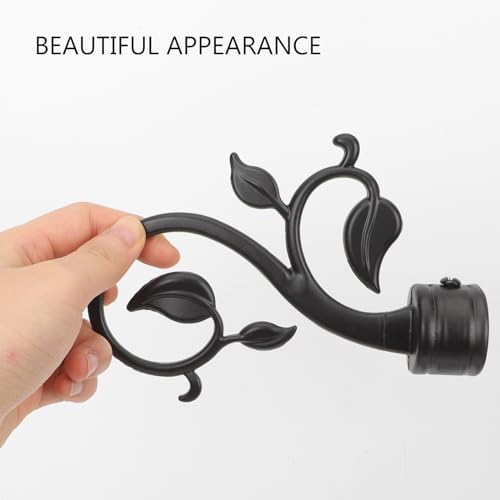 Cabilock 2pcs Black Curtain Rod Ends for Living Room Bedroom
