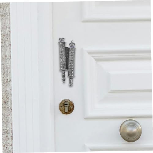 Ipetboom Mezuzah Blessing Scroll Set with 2 Metal Mezuzahs for Jewish Home Decor