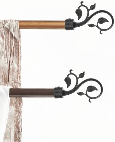 Cabilock 2pcs Black Curtain Rod Ends for Living Room Bedroom
