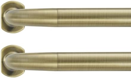 2 Pack 1 Inch Diameter Wrap Around Curtain Rods with Adjustable Length and Antique Bronze Finish