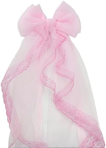 2 Pcs Pink Lace Bow Curtain Tiebacks for Home Office Decor