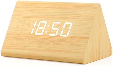 GEARONIC Wooden Digital Alarm Clock Triangle Design