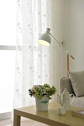 Iuokuby Gorgeous Design Semi Sheer Curtains with Small White Flowers Rod Pocket Top 2 Panels