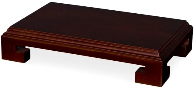 ChinaFurnitureOnline Chinese Wooden Stand 10 Inch Rectangular Display Pedestal