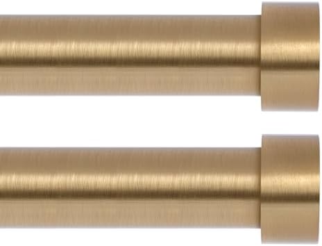 2 Pack Warm Gold Curtain Rods for Windows 36-88 Inches