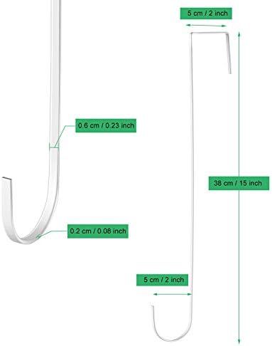 Hotop 15 Inch Wreath Hangers 6 Pieces White