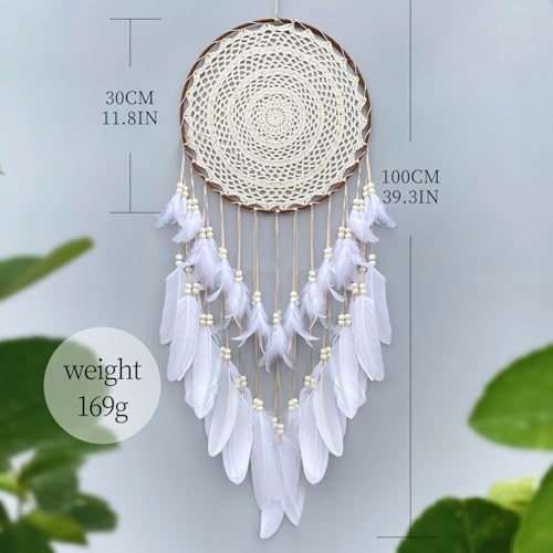 Large White Dream Catcher Wall Decor with Greeting Card Gift