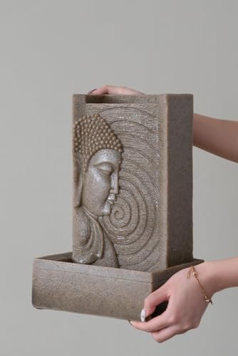 9x65x14 Inch Buddha Fountain with LED for Outdoor Indoor Use