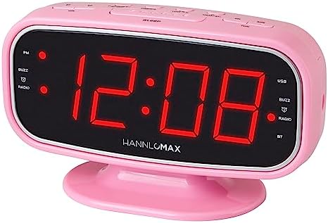 HANNLOMAX HX-153CR AM FM Radio Alarm Clock with LED Display