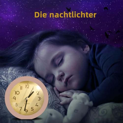 HIQU and HIST 4 Inch Pink Alarm Clock with Backlight