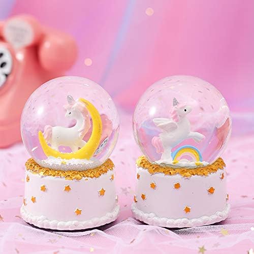 JORMEY Unicorn Musical Snow Globe with Lights