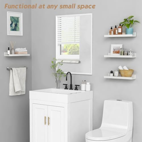 Forbena Wall Mounted Bookshelf Set of 4 White