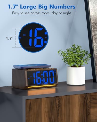 Retro Digital Alarm Clock with Large Numbers and 7 Mood Lights