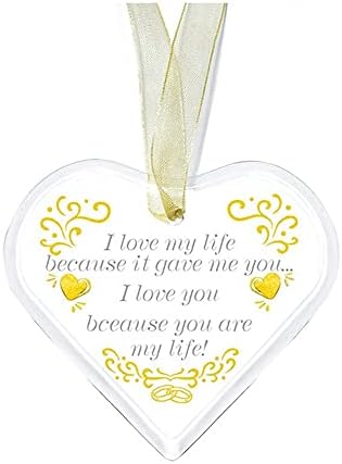 SAIYI K9 Crystal Handmade Heart Hanging Ornament Gift for Mom and Couples