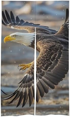Bald Eagle Flying Thermal Door Curtain 57x17 Inch